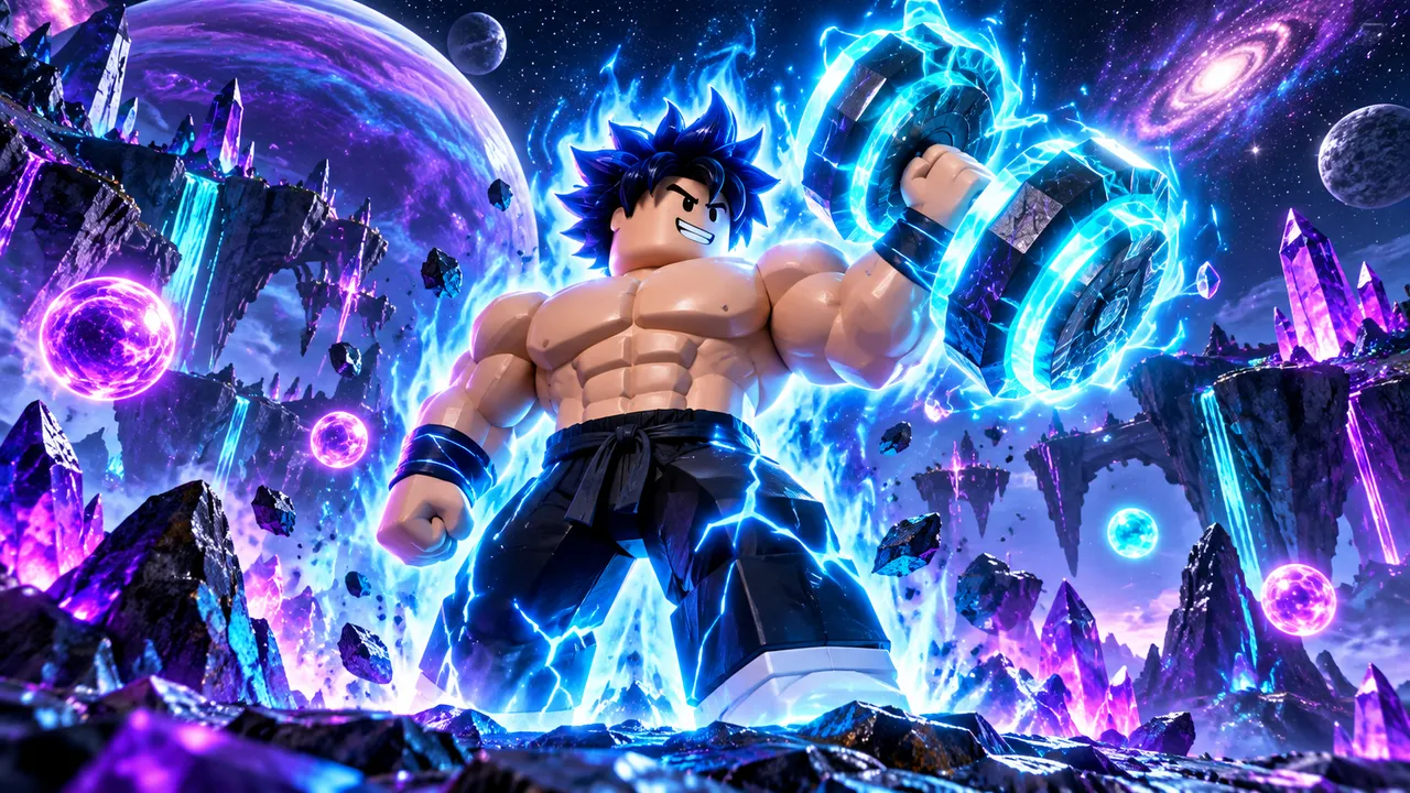 Galaxy Strength Simulator Roblox thumbnail made with AI