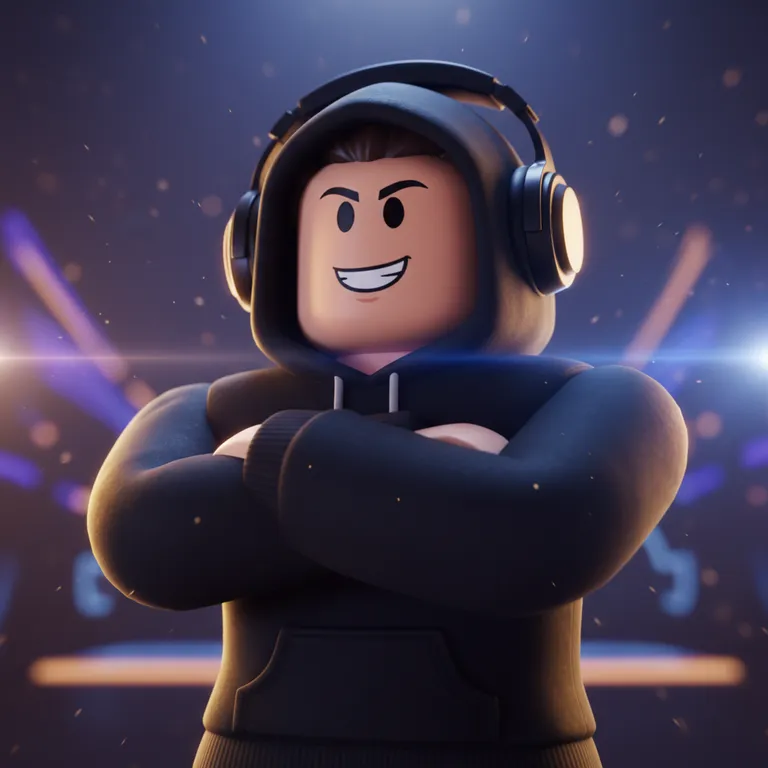 Cinematic Roblox GFX of an avatar in a hoodie