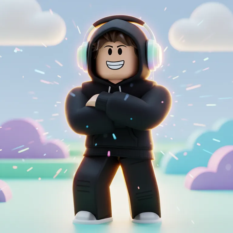 Pastel Roblox GFX of an avatar in a hoodie
