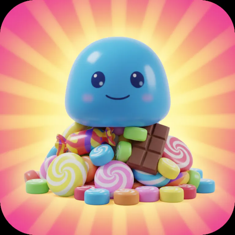 AI Roblox game icon of a cute slime pet on candy