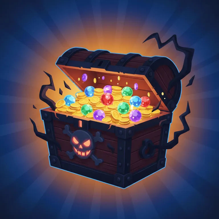 Spooky style Roblox icon of a treasure chest