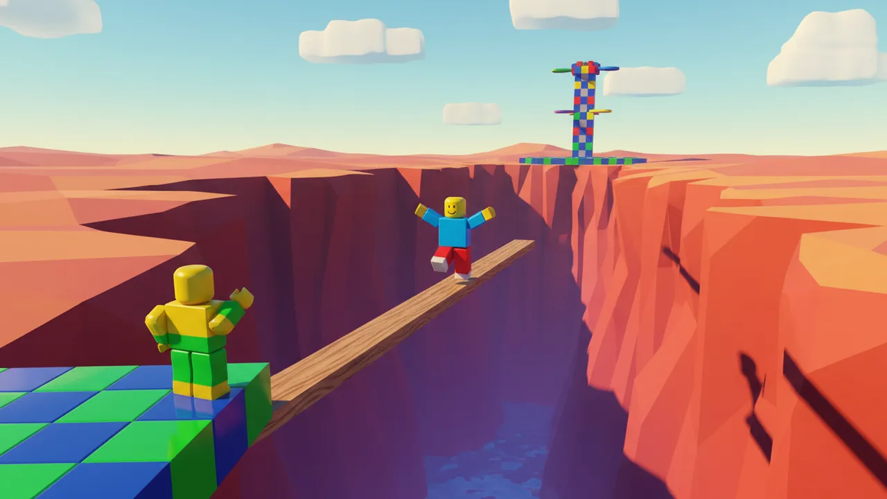 Roblox obby balance beam