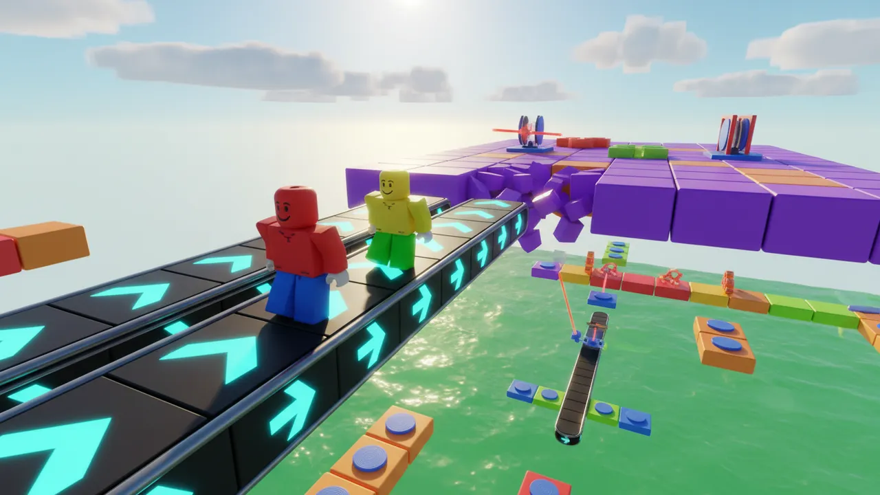 Tapis roulants d'un obby Roblox