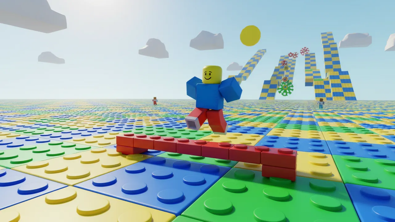 Barres balayeuses d'un obby Roblox